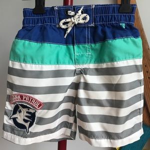 Gap Boys Striped Board Shorts with Side Patch